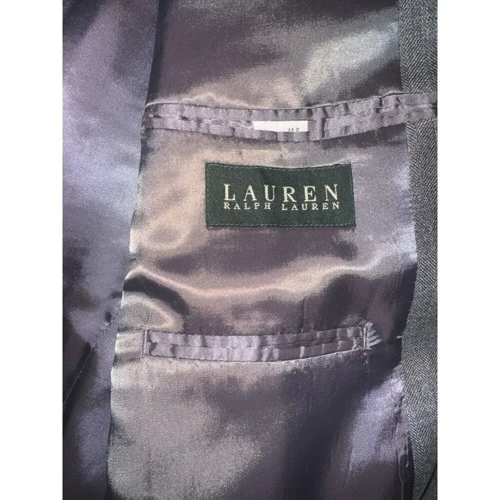 Lauren Ralph Lauren Mens 44R Gray Silk Wool Sport Coat Blazer 2 Button